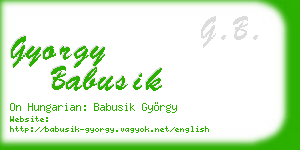 gyorgy babusik business card